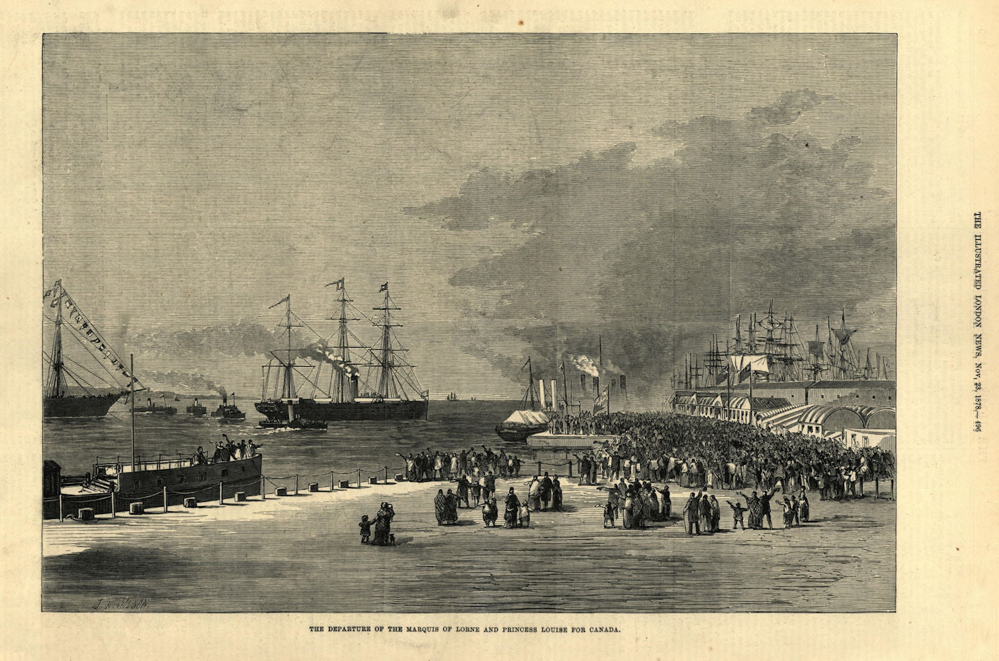 The Marquis of Lorne & Princess Louise departing from Liverpool for Canada 1878